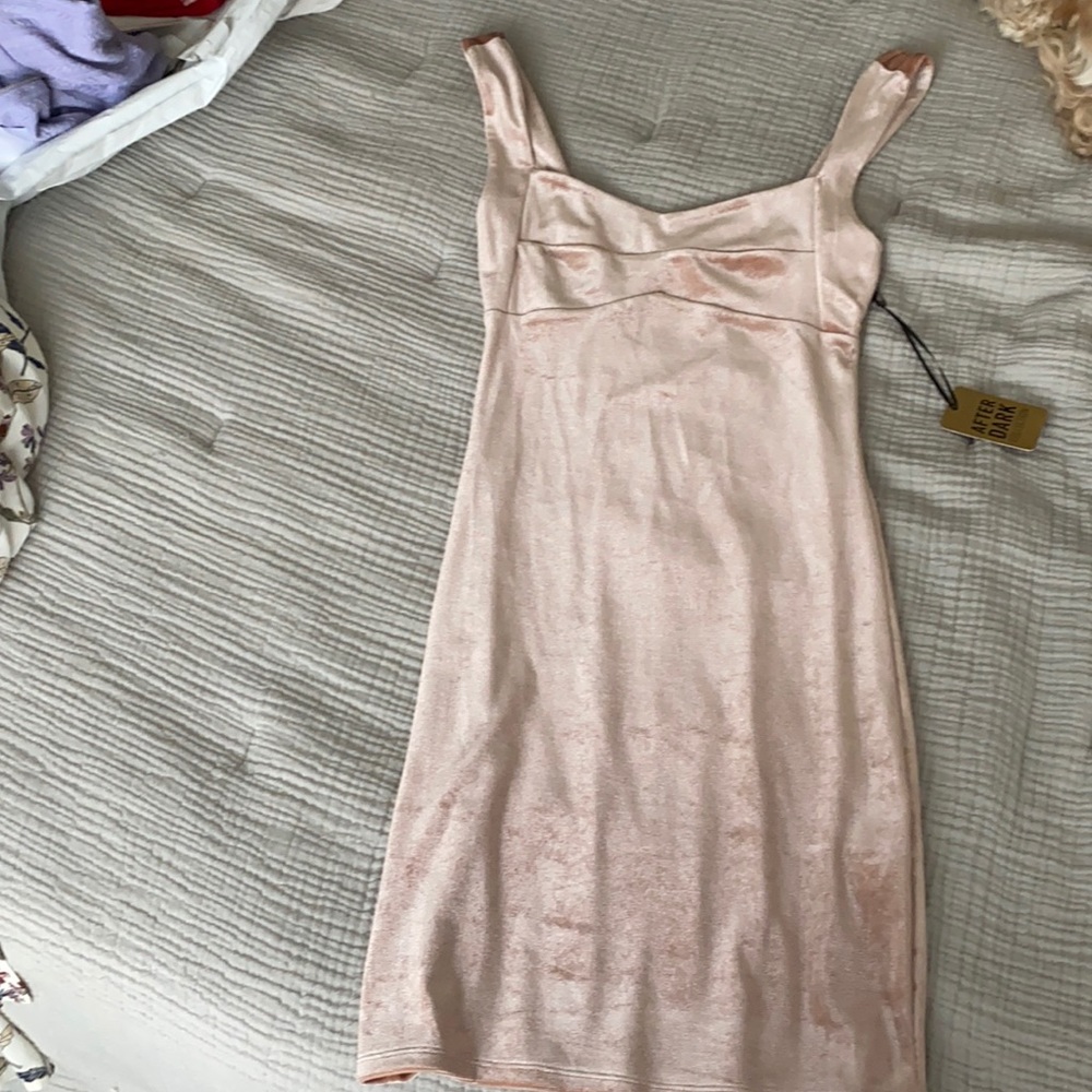 Blush Pink Velvet Dress